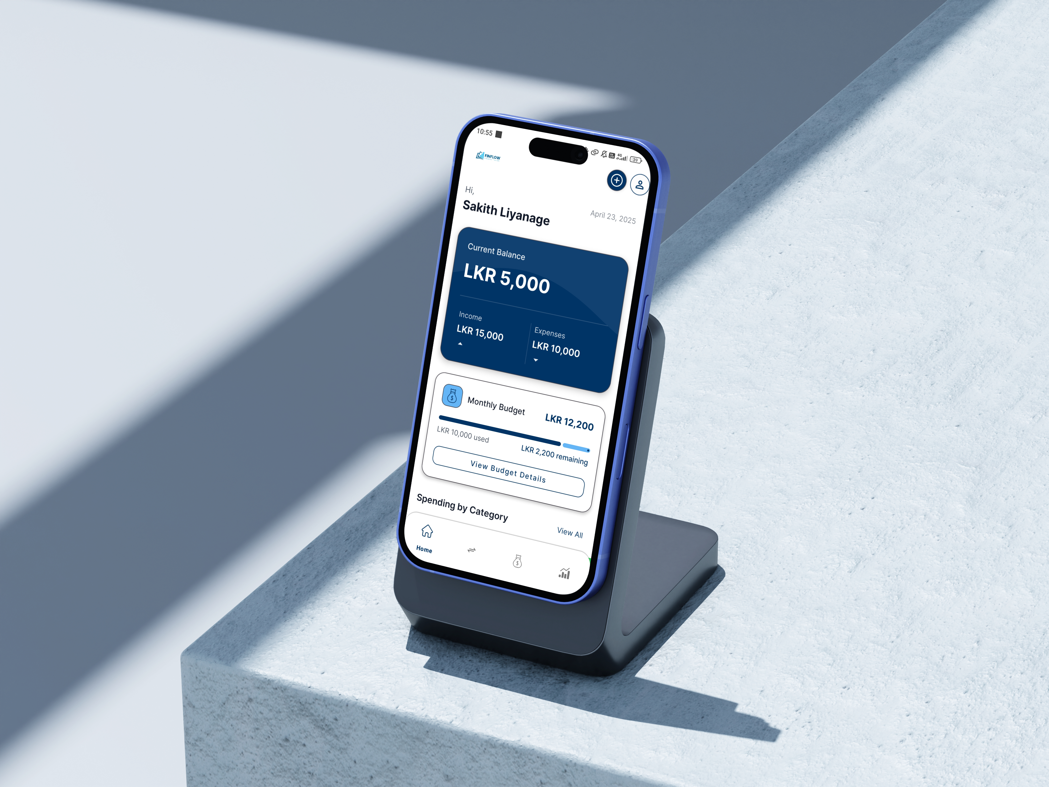 FinFlow financial tracking mobile app
