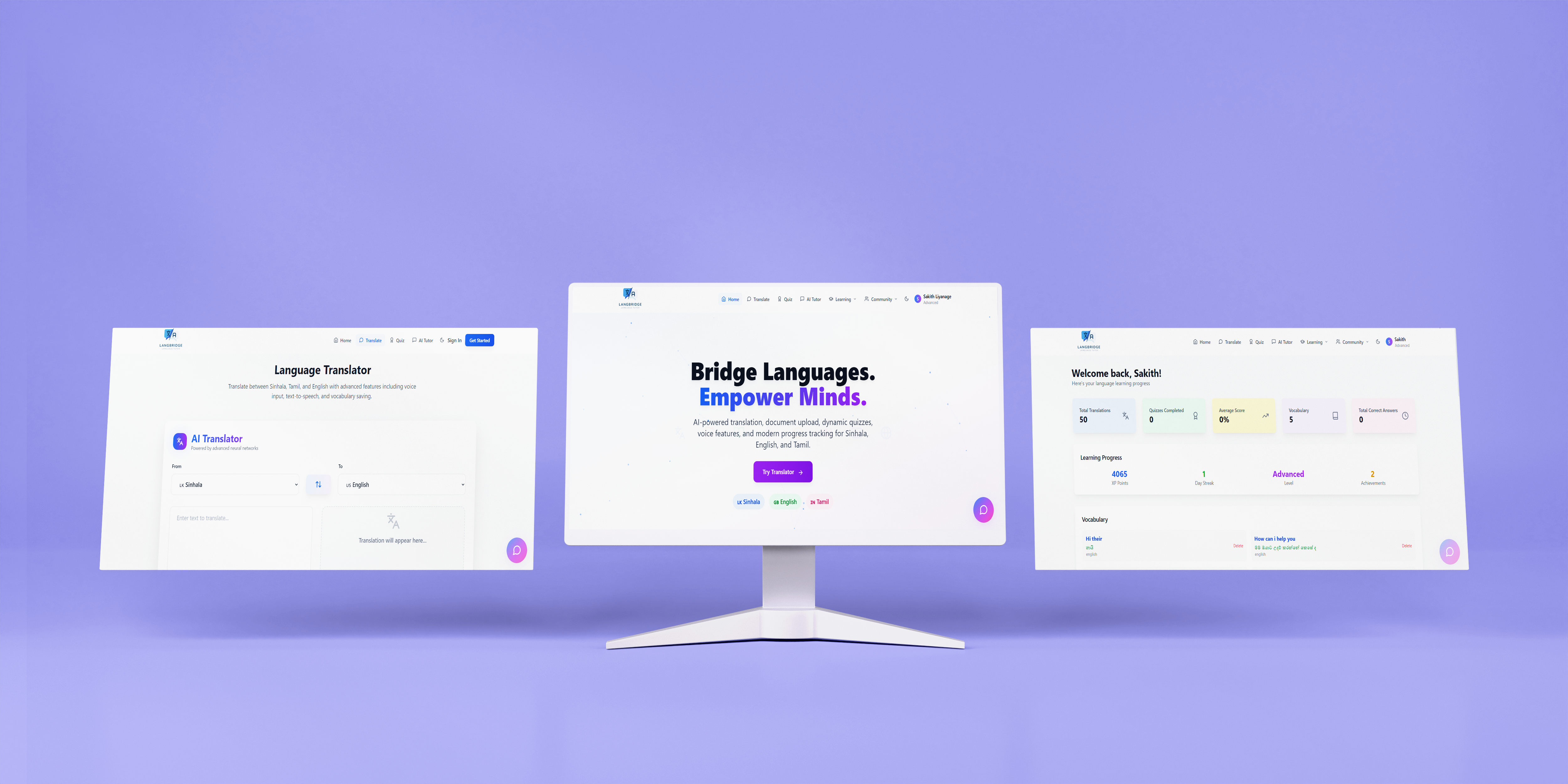 LangBridge language translator web app