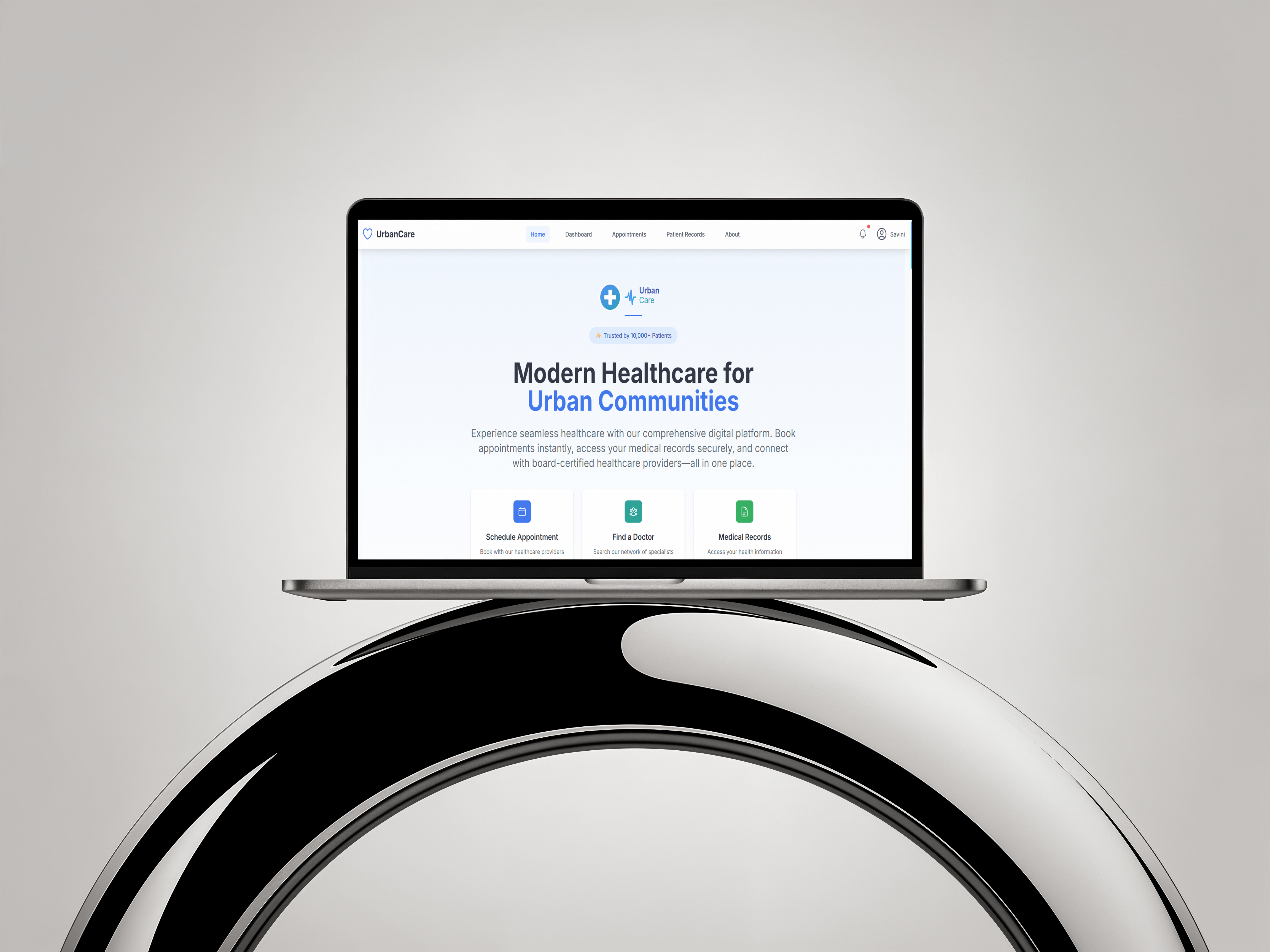 UrbanCare smart healthcare management system UI
